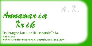 annamaria krik business card